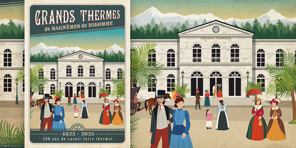 Illustration Anniversaire Grands Thermes Bagneres-de-Bigorre