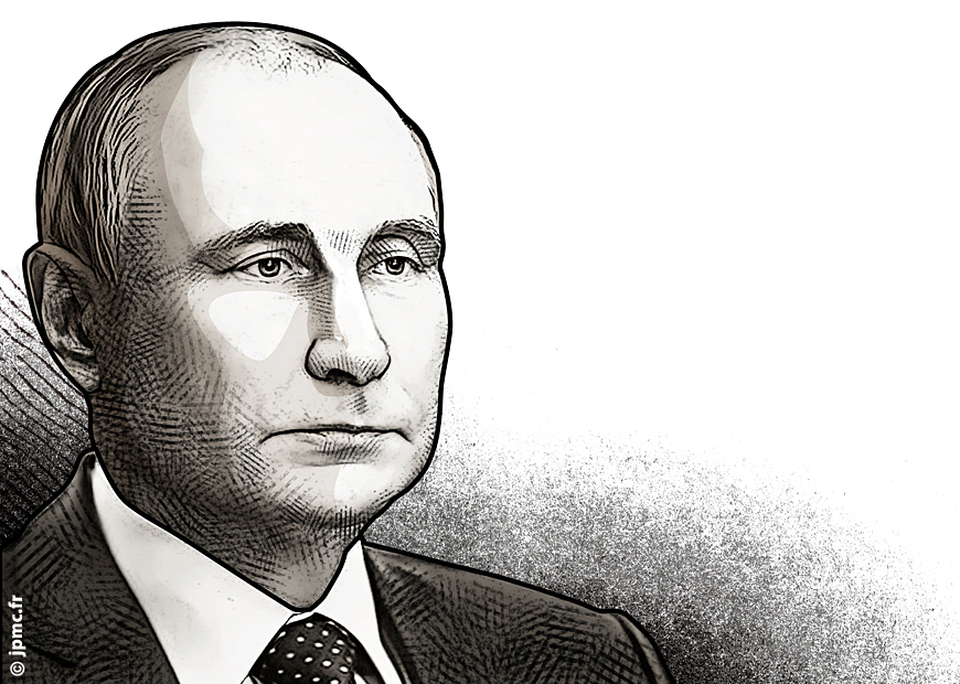 Illustration Hedcut Vladimir Poutine