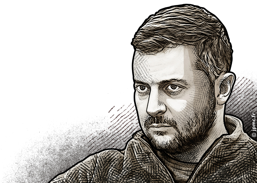 Dessin hedcut Volodymyr Zelensky